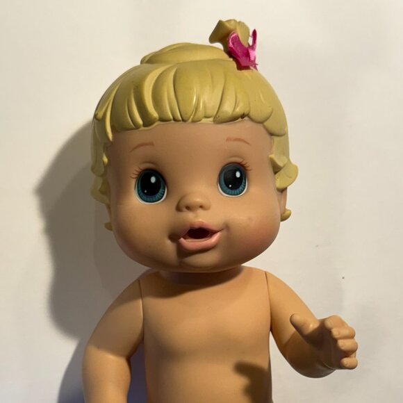 2008 Hasbro Baby Alive 14" Baby Doll Toy Blond Molded Hair - Picture 3 of 4